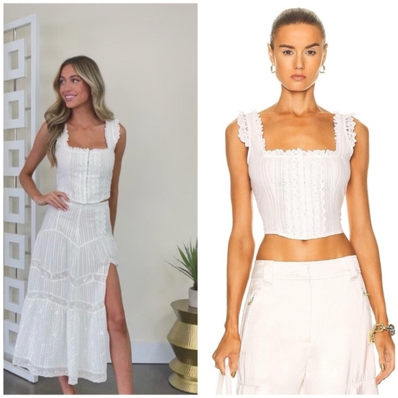 LoveShackFancy Georgie bustier romantic voile top 6 - Picture 4 of 11